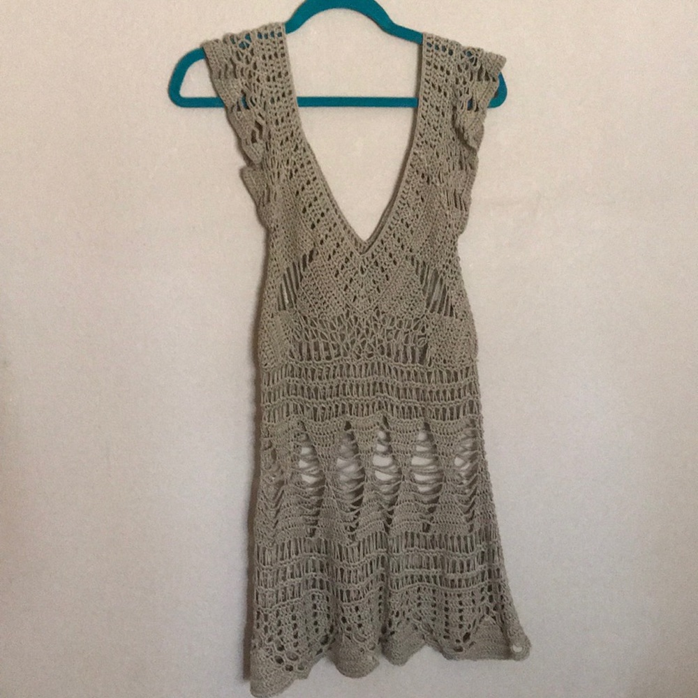 Brown knit dress